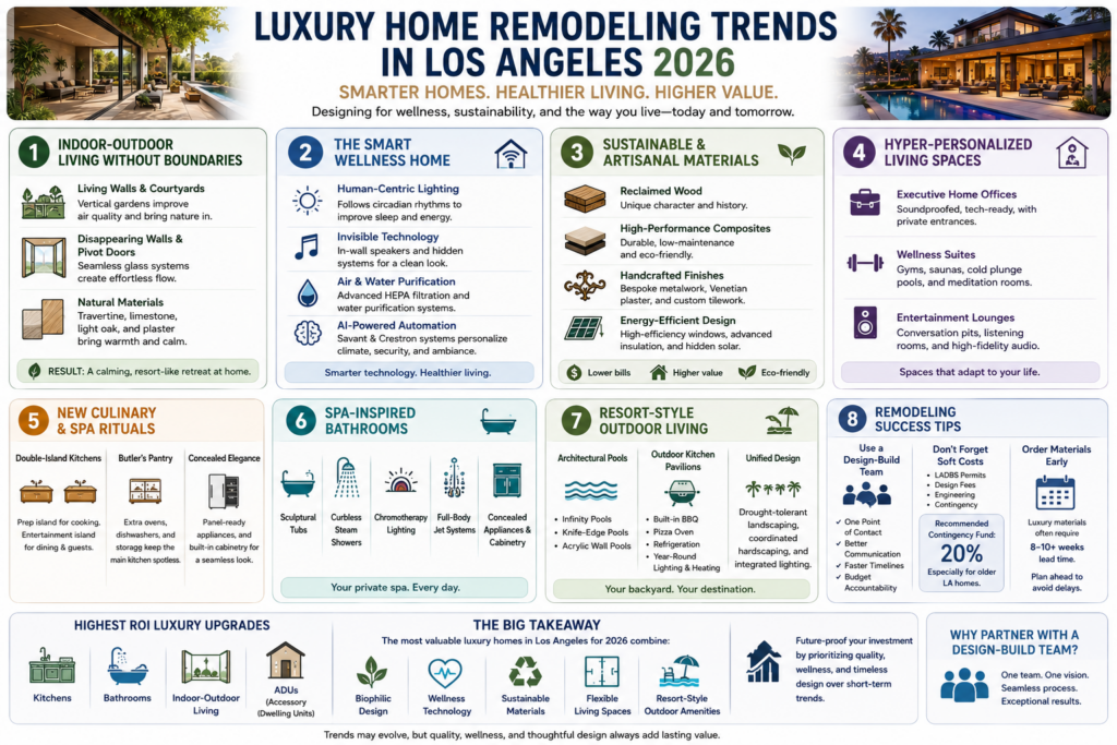 Luxury Home Remodeling Trends Los Angeles CA infographic