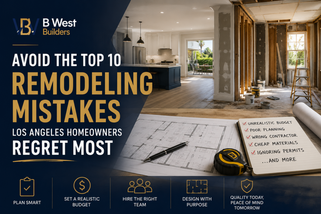 Avoid the Top 10 Remodeling Mistakes Los Angeles Homeowners Regret Most