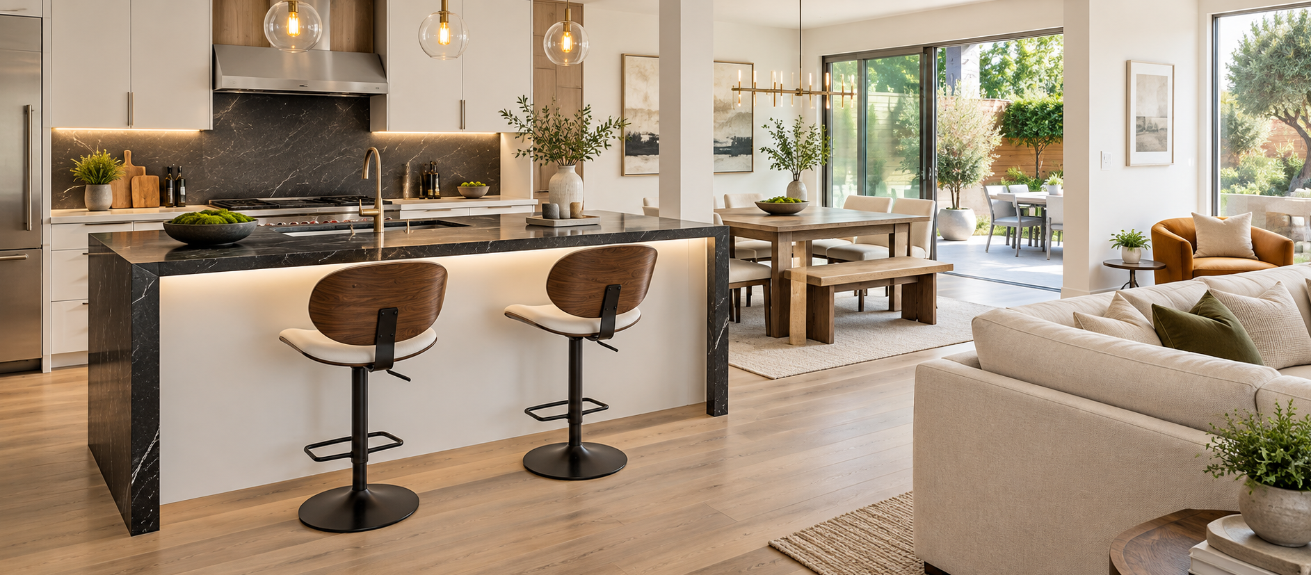 Airy Modern Interior with Garden Views B West