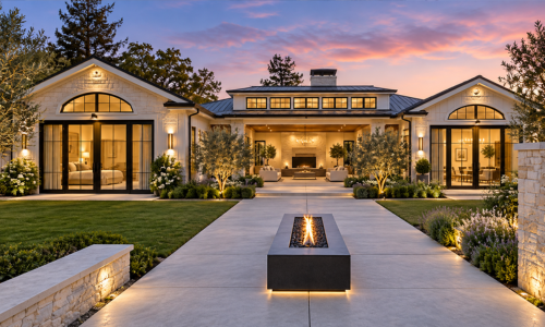 Twilight Modern Coastal Courtyard Retreat